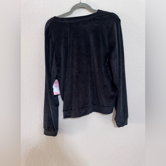 Juicy Couture Women’s Black Velour Crewneck Sleep/Lounge Wear Sweatshirt XL NWT - Picture 7 of 7